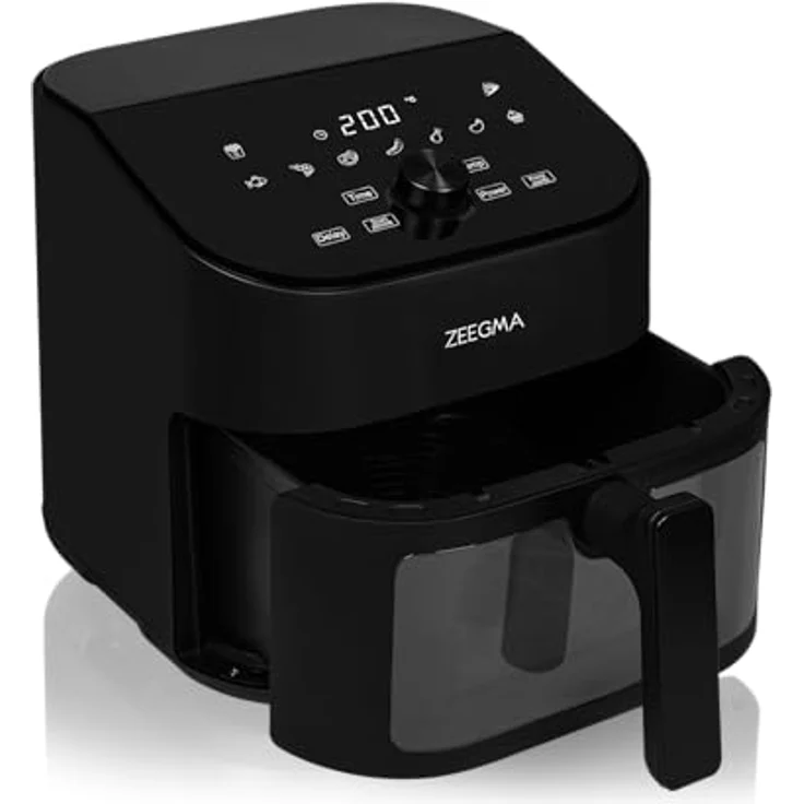 Zeegma KNAPPER CHEF Heißluftfritteuse 1600 W, 6,5 L, 9 Programme, Timer, 60-200°C, 60 Sek. Aufheizen – Bild 2