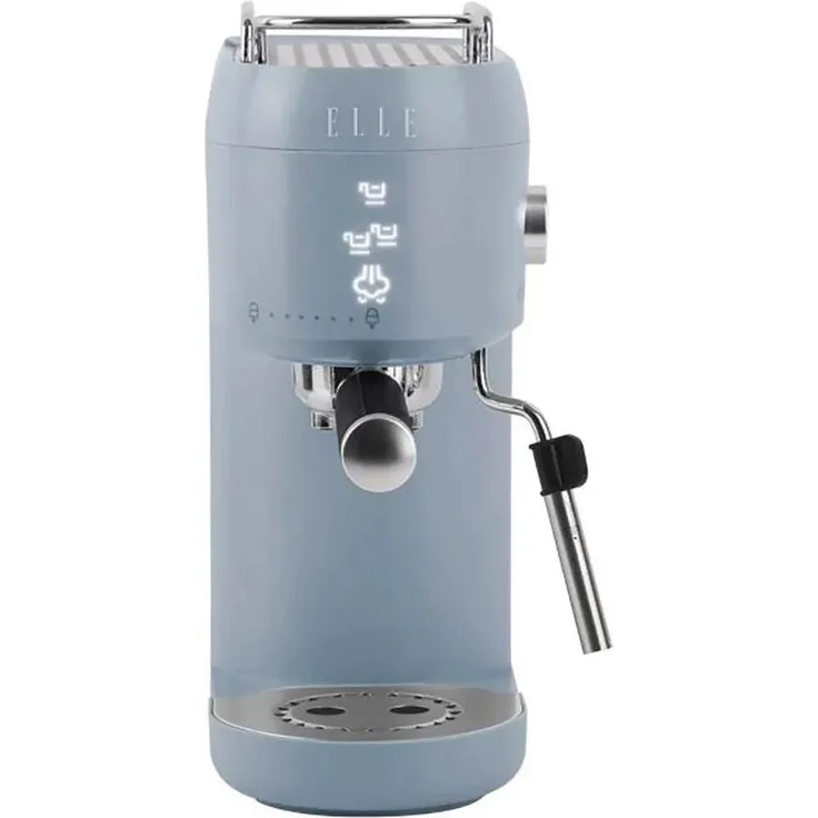 ELLE Kaffeemaschine blauer Kolbenkaffeemaschine mit 20 bar Druck, integrierter Milchaufschäumer und Touchscreen-Steuerung