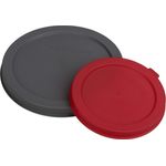 Fackelmann Dosendeckel CAT&DOG, Plastikdeckel für Konserven, Verschluss für Futterdosen (Rot, Grau) - 2er Set