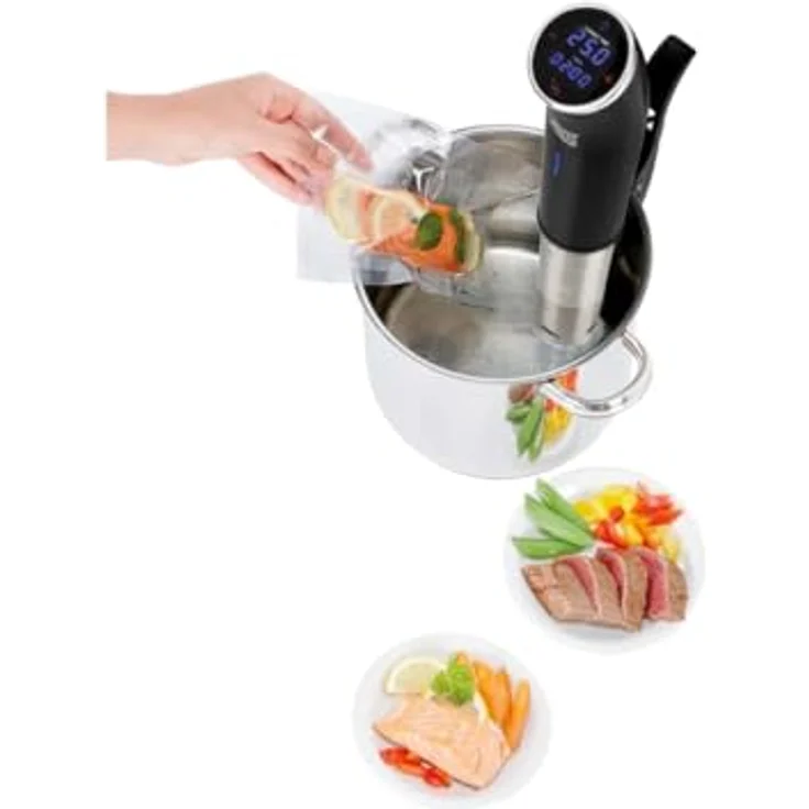 Princess Sous-Vide Stick - Präzisionskocher mit digitalem Display, IPX7 wasserfest, 25-95°C Temperatur, 1m Kabelzuleitung, Fertig-Signal, 1200 Watt, 267003 – Bild 4