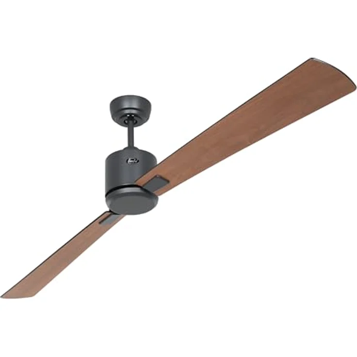 CASAFAN Eco Neo III, Energiespar Deckenventilator mit Fernbedienung, WiFi, 180 cm, basaltgrau mit schwarzen und Teak Wendeflügel – Bild 5