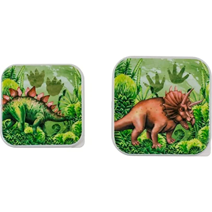 ootb Brotdosen Lunchbox Brotbüchsen »Dinosaurier« Schule Kindergarten Vesper 4er Set – Bild 4