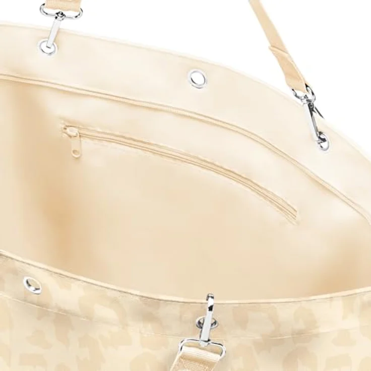 reisenthel shopper XL leo vanilla, geräumige wasserabweisende Shopping Bag mit 35l Volumen, Reißverschluss und Innentaschen – Bild 2