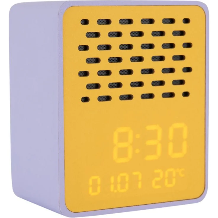 Karlsson Funky Vibes, Bluetooth Lautsprecher und Wecker mit Alarmfunktion, kompakt und wiederaufladbar, modernes Design