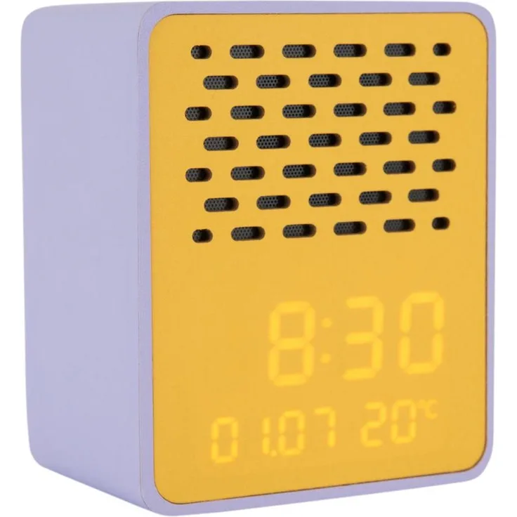 Karlsson Funky Vibes, Bluetooth Lautsprecher und Wecker mit Alarmfunktion, kompakt und wiederaufladbar, modernes Design