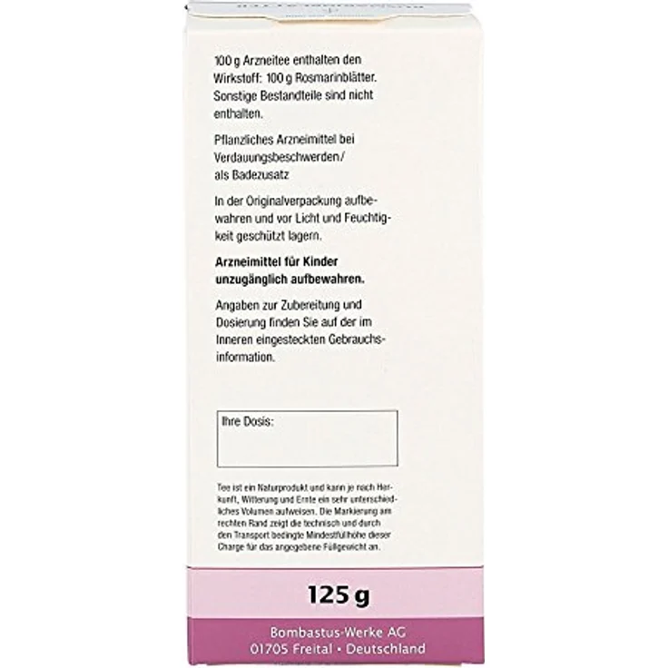 Bombastus Rosmarinblätter Tee, 125 g zur Unterstützung der Verdauung – Bild 2