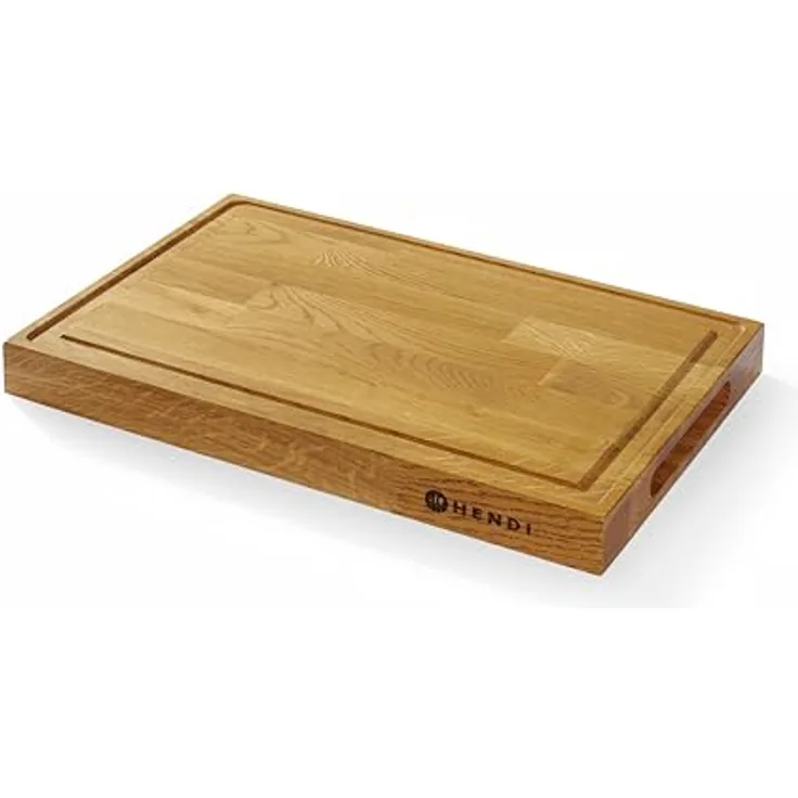 HENDI Servierbrett aus geöltem Eichenholz, 420x280x(H)40mm, stoß- und kratzfest, Premium-Qualität