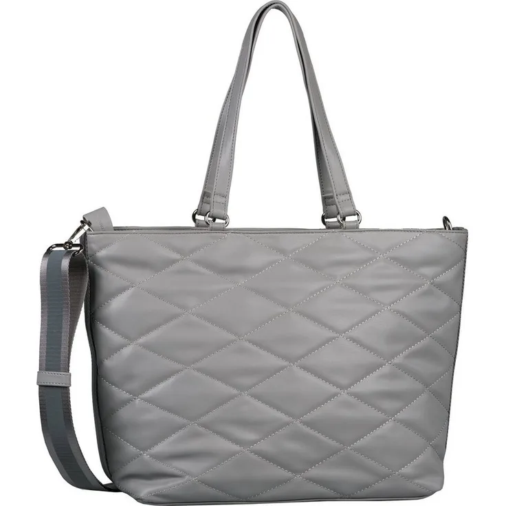 TOM TAILOR Shopper Mica, mit klassischer Rautensteppung aus weich genarbtem Lederimitat, in breitem Formenspektrum, schwarz