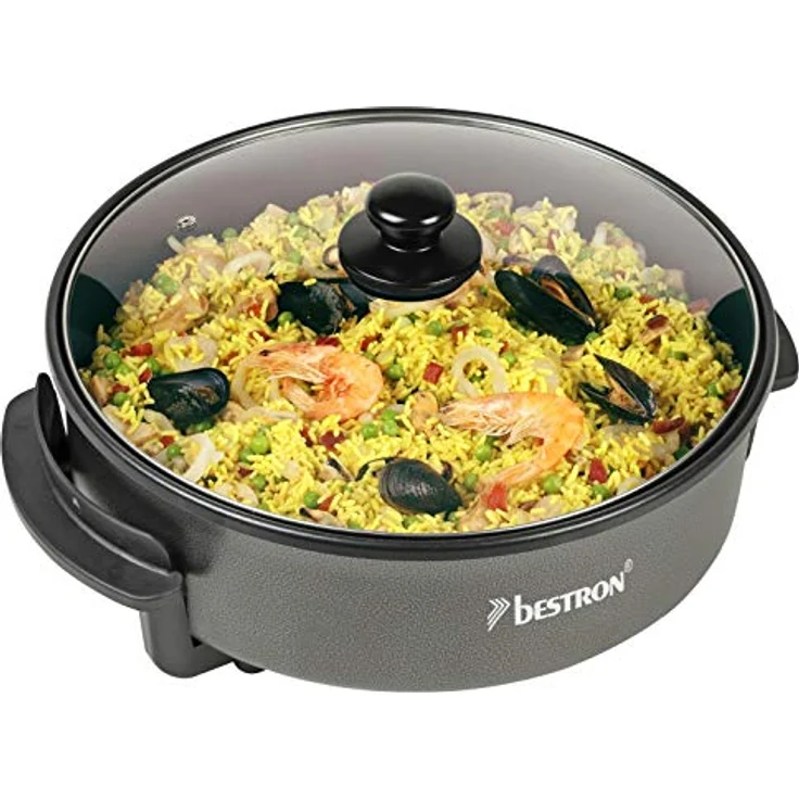 Bestron Elektrische Party--Snackpfanne mit Antihaftbeschichtung, 1500 W, Schwarz – Bild 2