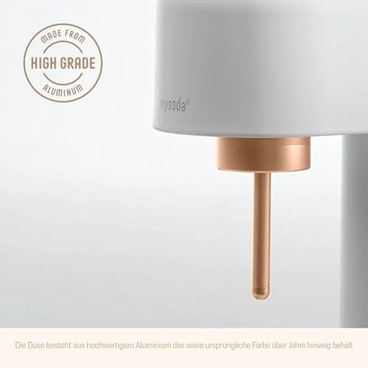 Mysoda Ruby 2 Basispaket Wassersprudler aus Aluminium mit 1-Liter-Wasserflasche - Weiß-Kupfer – Bild 4