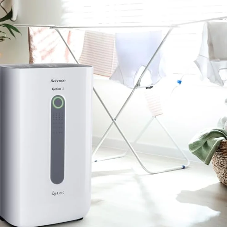 Rohnson R-9916W Genius 16, leiser elektrischer Luftentfeuchter für 100m² mit UV-C Licht, Wi-Fi Steuerung, Turbo-Boost und optionalem HEPA 13 Filter – Bild 5