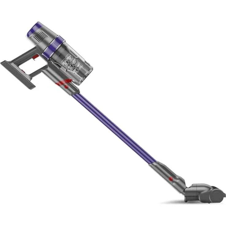 TurboTronic StormStick 120 Watt Zyklon Staubsauger & Handstaubsauger kabellos, mit Akku, Schwammfilter Technologie Stabstaubsauger Bodensauger Stiel/Stab (Silver-Purple) – Bild 3