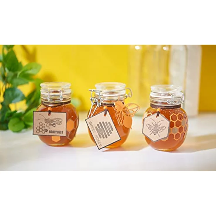 VBS Mini-Bügelglas Set, 6 bauchige Aufbewahrungsgläser, 120 ml, Klarglas mit Metallverschluss, 9 cm hoch, Ø 6 cm – Bild 7