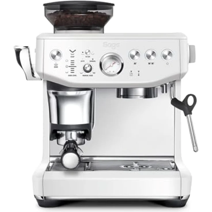 Sage The Barista Express Impress, Siebträgermaschine mit integriertem Mahlwerk, 15-Bar-Pumpendruck, Milchsystem, Weiss-Schwarz – Bild 2