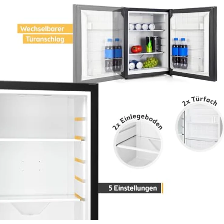TZS First Austria Minikühlschrank | 40L Glasdesign | Lautlos & energieeffizient | LED-Licht | Wechselbarer Türanschlag – Bild 5