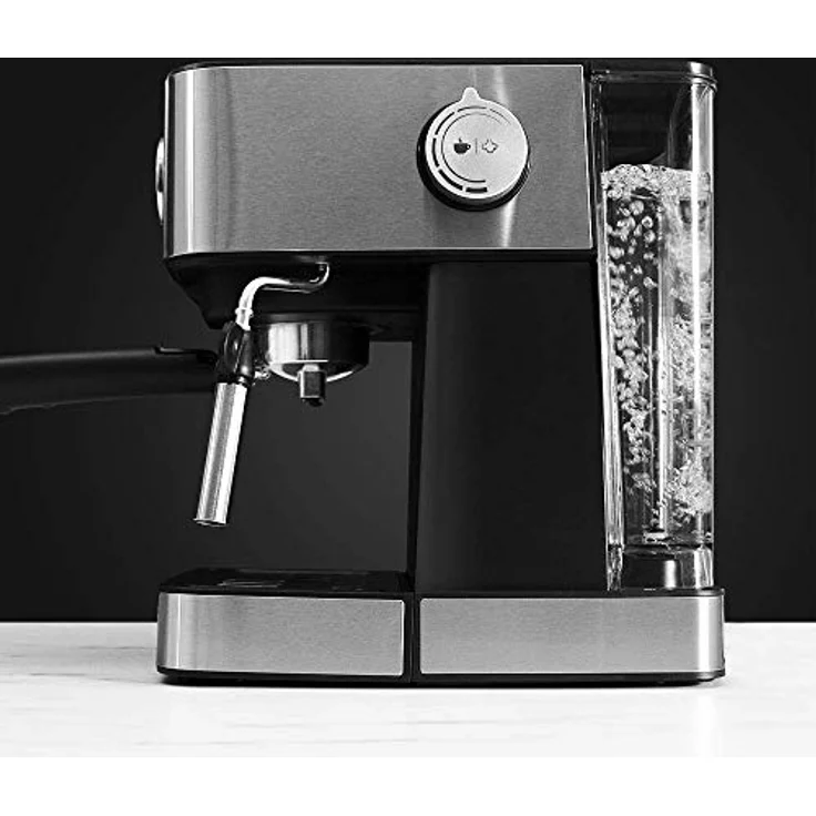 Cecotec Kaffeemaschine Power Espresso 20 Professionale.für 1-2 Tassen,20 bar, 1'5 L,Siebträger mit Doppelauslauf, Milchaufschäumdüse, Manometer,Tassenabstellfläche, 850 W, edelstahl – Bild 2