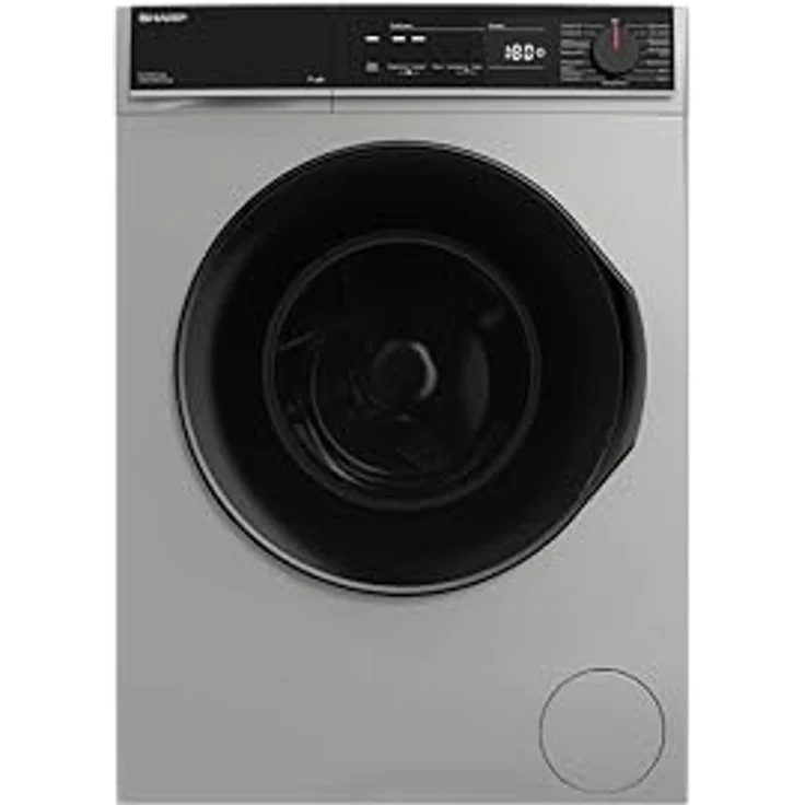 SHARP ES-PRO014SA-DE Waschmaschine Frontlader, 10kg, 1400U/min, Smarte Bedienung durch Veezy App, Dampffunktion, Inverter, 15 Programme, AquaStop, Silber – Bild 1