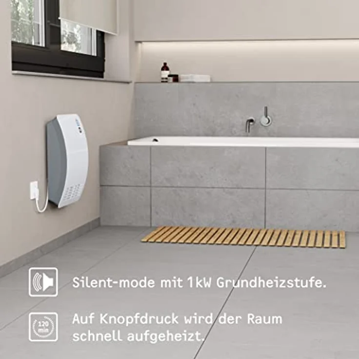 STIEBEL ELTRON elektronisch geregelter Schnellheizer CK 20 Premium, 2 kW, Wochentimer, LC-Display, Offene-Fenster-Erkennung, 120-Min. Kurztimer, 237835, Schnellheizer – Bild 2