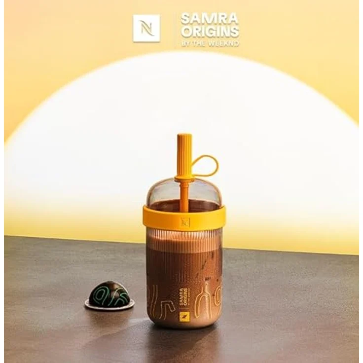 NESPRESSO Samra Origins Travel Tumbler, limitierte Edition in Gelb, wiederverwendbare Trinkflasche mit sicherem Verschluss – Bild 4