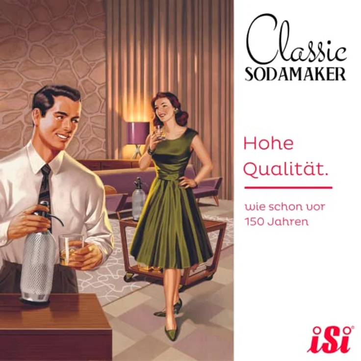 ISI Sodamaker Classic Set, Wassersprudler in Silber mit hochwertigem Design – Bild 6