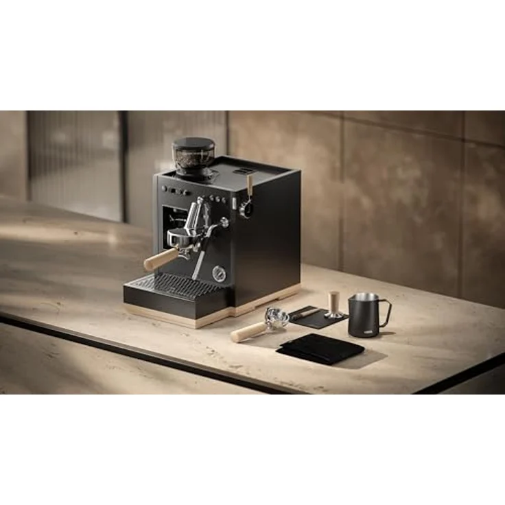 Loewe aura.pure, Espressomaschine mit Milchaufschäumer und Mahlwerk, 15-Bar-Extraktionsdruck, pre-Infusion, Thermo-Technologie, schwarz – Bild 5