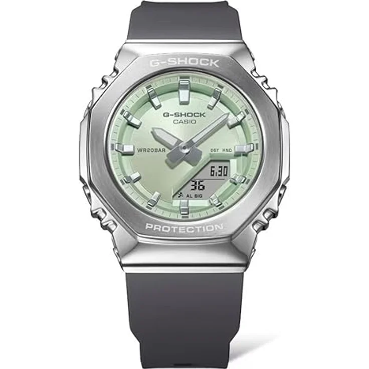 Casio Watch GM-S2110-3AER, Analog-Digitaluhr mit Kalenderfunktion, Grau-Silber-Green – Bild 4