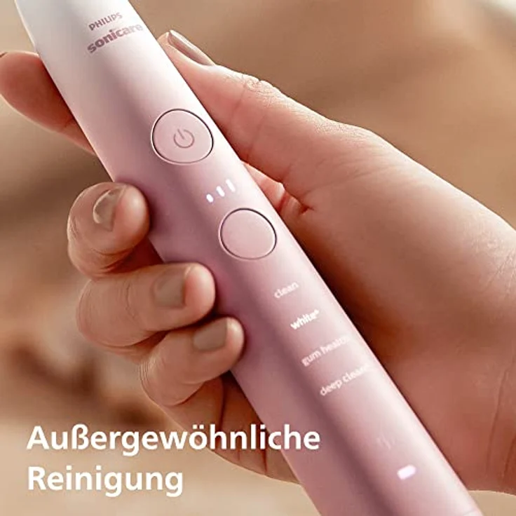 Philips Sonicare DiamondClean HX9911/79 elektrische Zahnbürste der 9000er Serie – Schallzahnbürste, sauberere Zähne und Mundpflege mit 4x C3 Premium Plaque Defense-Bürstenköpfen, Pink – Bild 4