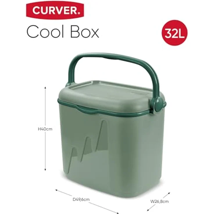 Curver Kühlbox, 32 l in ansprechendem Grünton, robust und leicht zu reinigen, ideal für Outdoor-Aktivitäten – Bild 5