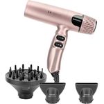 GAMMA+ Ionischer Hybrid-Fön, digitaler Motor 100.000 U/min, leichter Haartrockner (Golden rose)