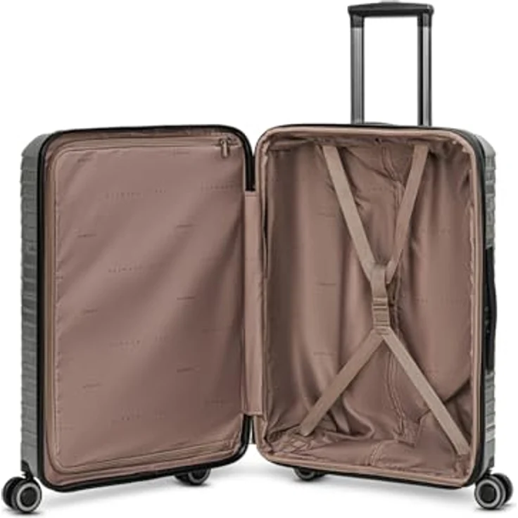 Stratic Shine Koffer & Trolley groß | Ausgestattet mit 4 360° Drehbare Rollen, Kreuzpackgurt, Dehnfalten, arretierbarer Griff und TSA-Schloss | 46 cm x 30 cm x 65 cm - 3.6kg – Bild 5