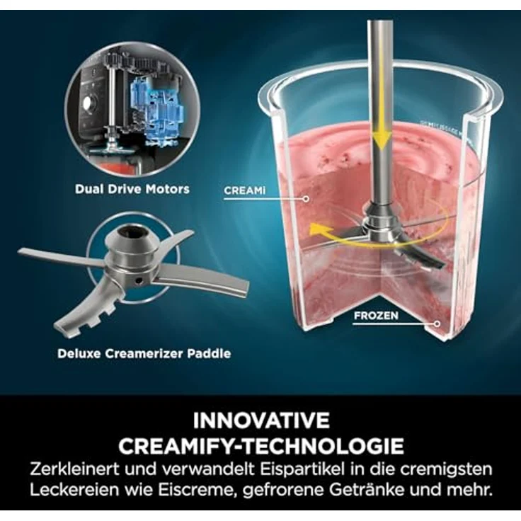 Ninja Creami Deluxe NC502EU Eismaschine – 10-in-1, 709 ml, CREAMify-Technologie, für Eis, Sorbet, Slushies & mehr – Bild 13