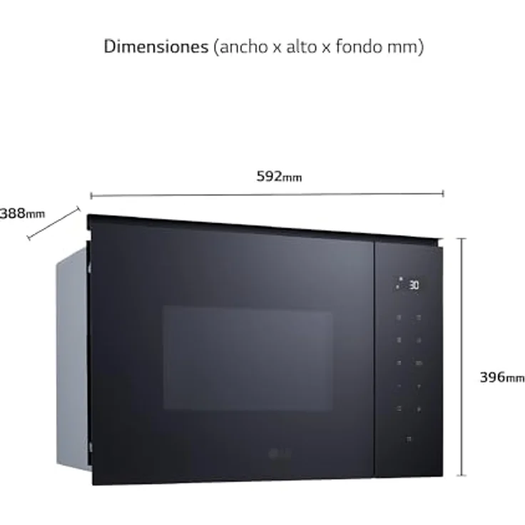 LG MGBZ2593F, Integrierte Grill-Mikrowelle, 25 l, 1450 W, LED-Display, Schwarz und Edelstahl – Bild 3