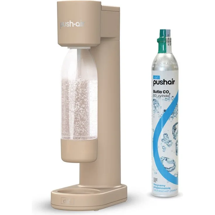 DAFI Wassersprudler Pushair, beige, inkl. 1 CO2-Zylinder und 0,7l Flasche