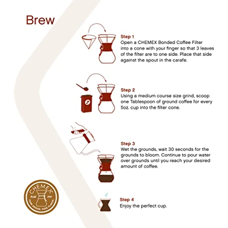 Chemex CM-10A Kaffee Zubereiter, Glas, 900 milliliters, Braun, Transparent – Bild 6
