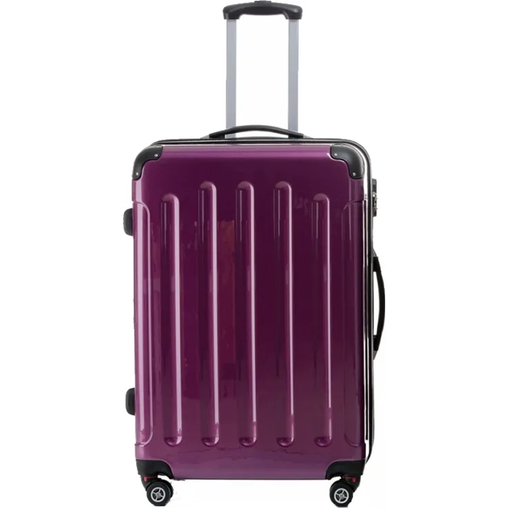 Beibye Hartschalen-Trolley XL - Leicht - 4 Rollen - Dehnfalte - Silber