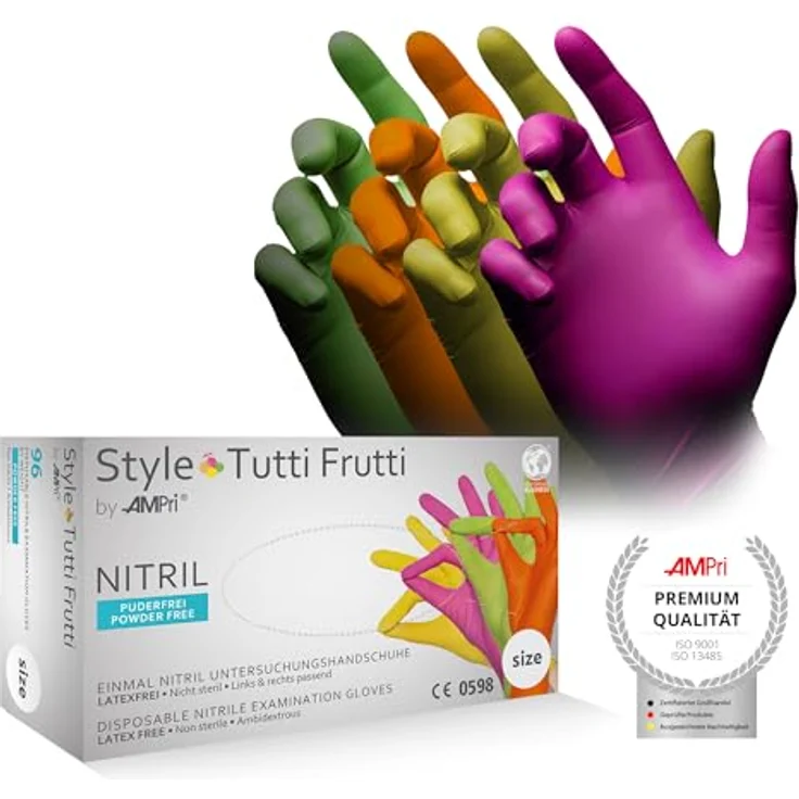 Ampri Nitrilhandschuhe STYLE TUTTIFRUTTI M farbmix – Bild 8