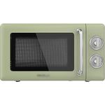Cecotec Proclean 3010 Retro Grün Mechanische Mikrowelle, 20 l, 700 W, 6 Stufen, Timer bis zu 30 Minuten, Auftaumodus, Vintage-Design in Grün, Stahl-Finish