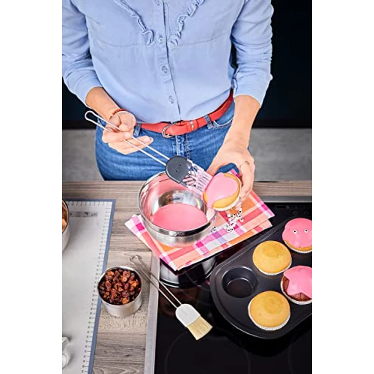 RÖSLE Backpinsel, Hochwertiger Pinsel mit reinen Naturborsten zum Einfetten und Glasieren, Drahtgriff, Edelstahl 18/10, 3,5 cm – Bild 2
