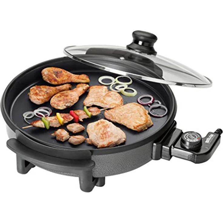 Silva-Homeline PPF 1503A Partypfanne mit Glasdeckel zum Kochen, Braten, Dünsten, Auftauen und Warmhalten, Ø 32 cm, 1500 W – Bild 3