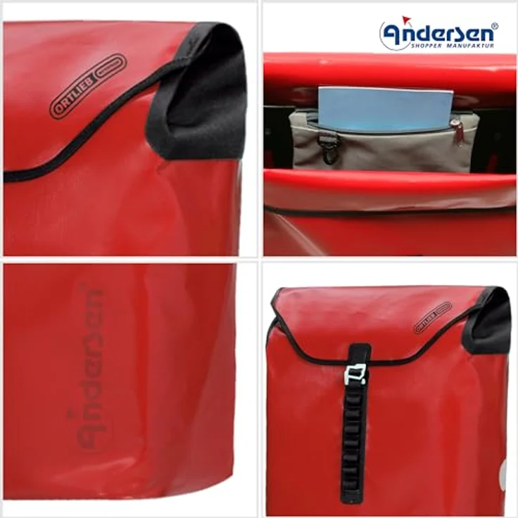 Andersen Royal Shopper Plus Ortlieb Einkaufstrolley 65 cm mit Lufträdern, Rot – Bild 5