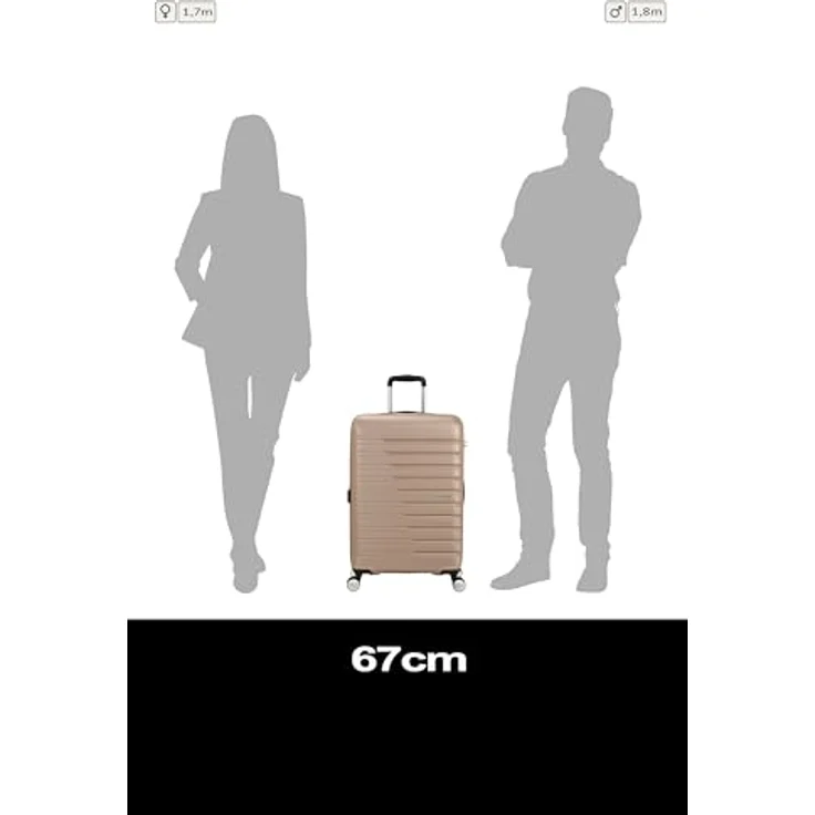 American Tourister Flashline 67 cm Trolley, 4 Rollen, roségold, 100% ABS – Bild 12