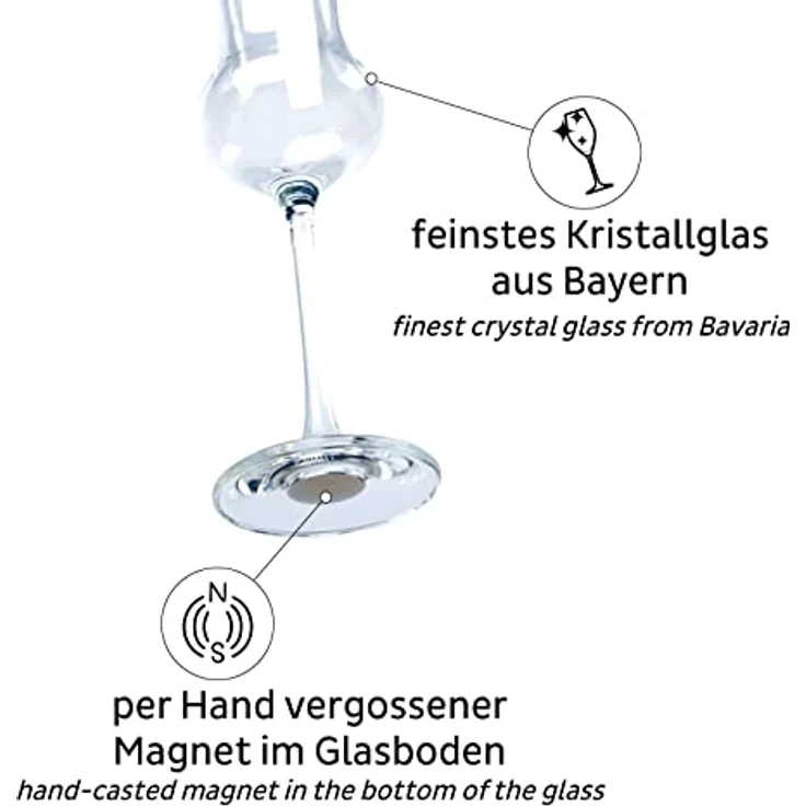 silwy® Magnetgläser LIKÖR, feine Kristallgläser mit integriertem Magnet und wiederverwendbaren Nano-Untersetzern, Made in Germany – Bild 3