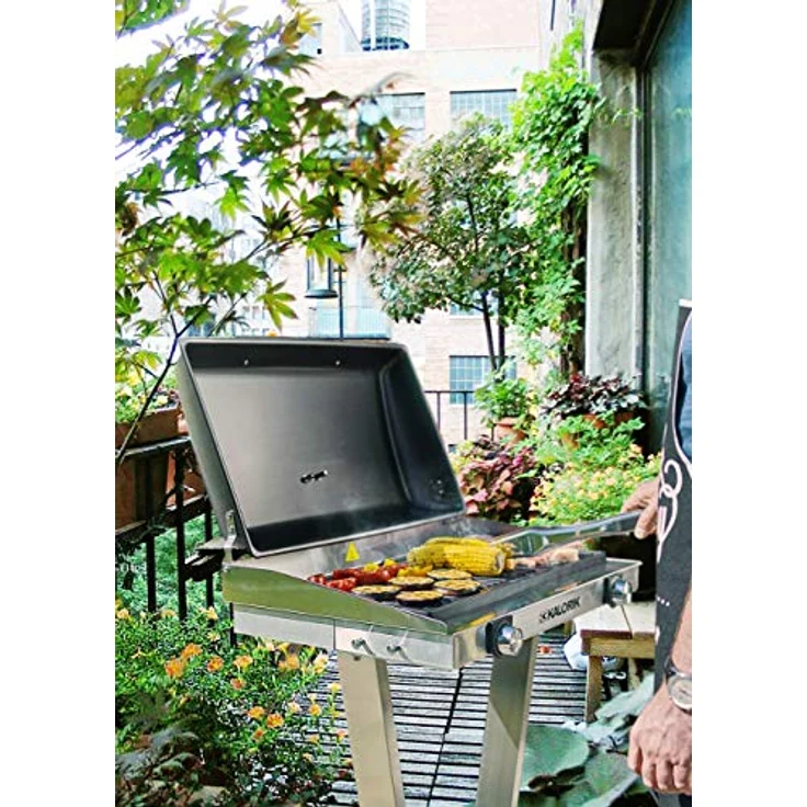Kalorik TKG EBBQ 1002 L Elektrischer Edelstahl-Barbecue-Grill, Standgrill, XXL-Grillplatte, stufenlose Temperaturregelung, Thermometer, 2 Kochzonen, Silber/Schwarz, 2500 Watt – Bild 5