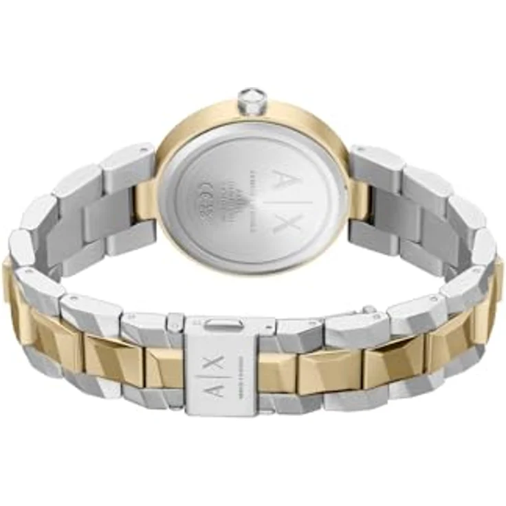 Armani Exchange Montre Femme, Quarz 34 mm, Edelstahl-Armband, silberfarbenes Zifferblatt, wasserdicht bis 50 m – Bild 5