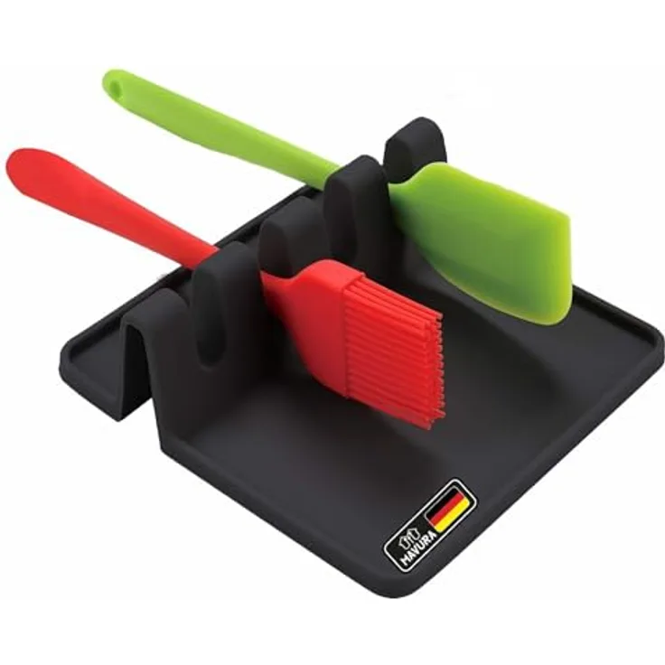 KüchenFein Silikon Kochlöffelablage Löffelhalter Spüle, Kochlöffel Halter Löffelablage Besteckhalter Kochwerkzeug Küchenablage