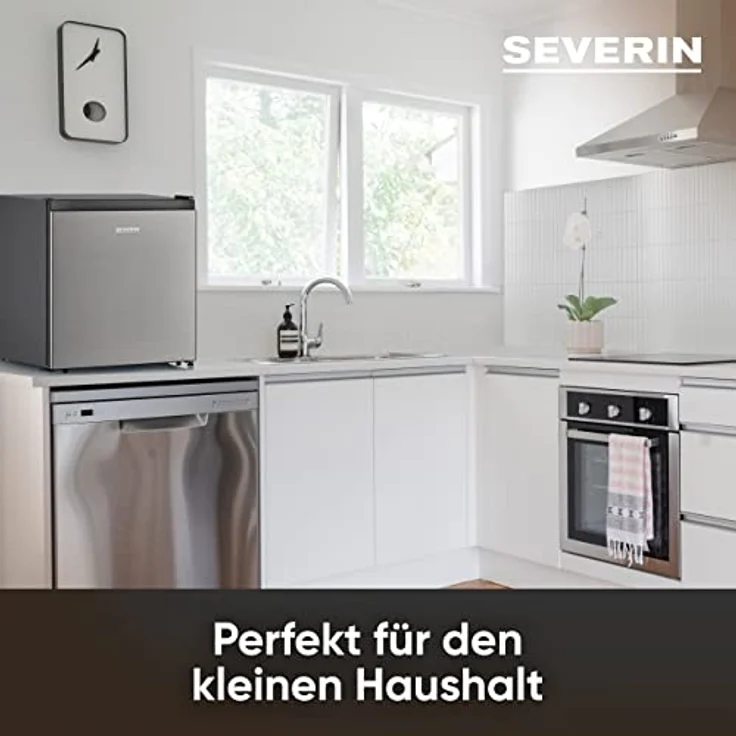 SEVERIN Mini Kühlschrank KB 8878, Kühlbox mit Kältefach, energiesparend, 45 L Nutzinhalt, Inox Look – Bild 3