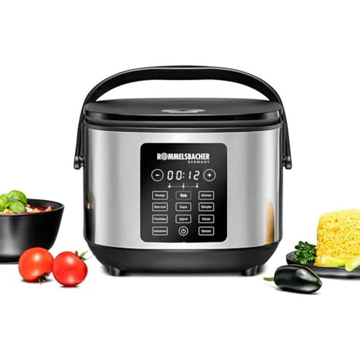 Rommelsbacher Multi-Reiskocher MRK 650, 600 Watt, 3 Liter, Edelstahl-Look, vielseitige Kochprogramme und Warmhaltefunktion