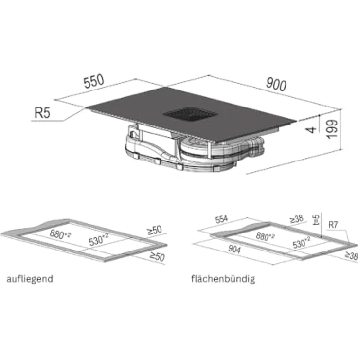 Berbel Downline Infinity Pro BKA 90 DLIP, Kochfeldabzug Induktion für effiziente Dunstabzugstechnologie – Bild 9