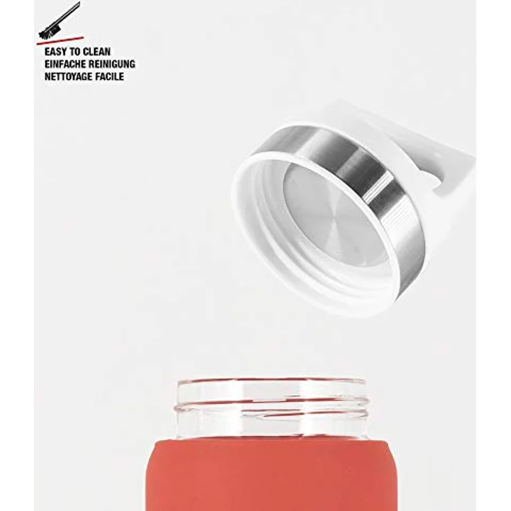 Sigg Dream Scarlet, Silikonhülle, 0.65 L, Hitzebeständig, BPA Frei, Dunkel Rot Glas Trinkflasche, 7.6 x 7.6 x 24.4 cm – Bild 5