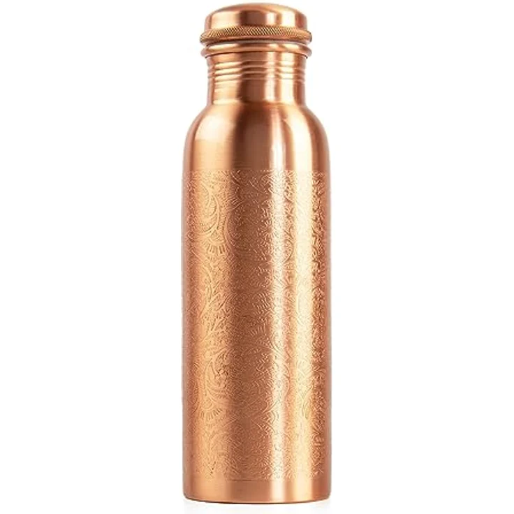 bodhi Kupfer Trinkflasche, 800 ml mit Ornamenten, gesundheitsfördernd und umweltbewusst – Bild 1